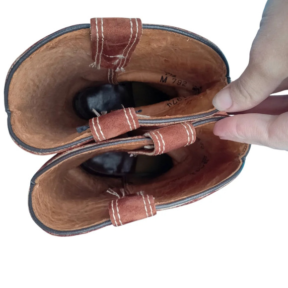 Vintage Wolverine Women's Cowboy Boots Brown/Orange Size 7 1/2 Suede Heel - Picture 7 of 15